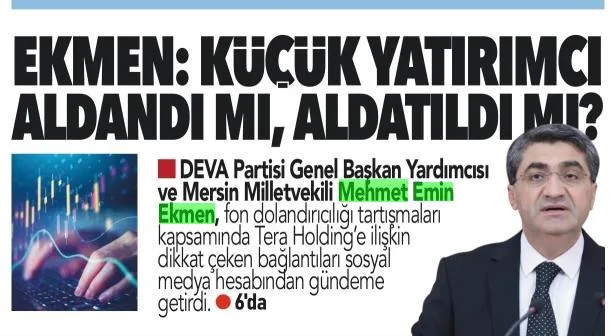EKMEN: KÜÇÜK YATIRIMCI ALDANDI MI ALDATILDI MI — gazete kupürü
