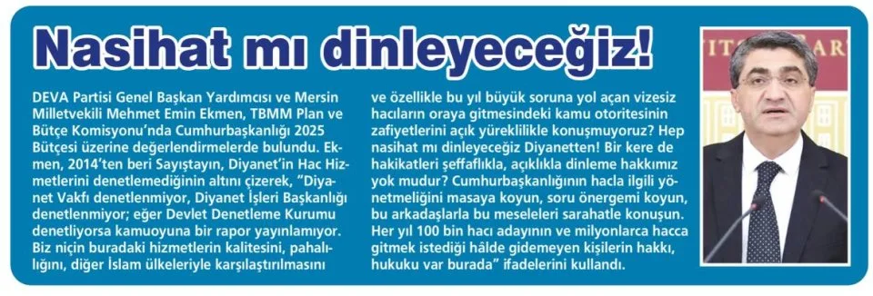 NASİHAT MI DİNLEYECEĞİZ! — gazete kupürü