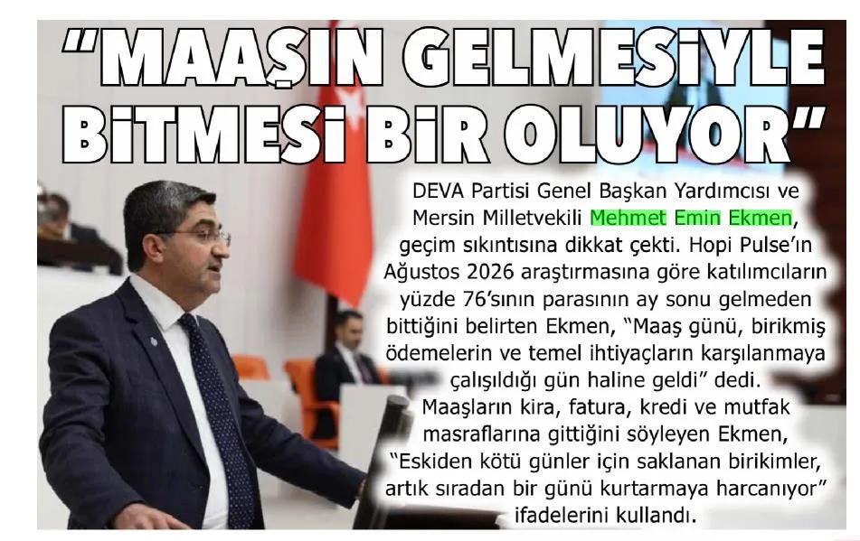 'MAAŞIN GELMESİYLE BİTMESİ BİR OLUYOR' — gazete kupürü