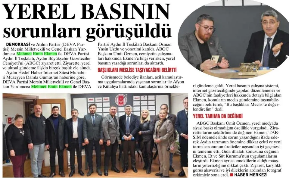 YEREL BASININ SORUNLARI GÖRÜŞÜLDÜ — gazete kupürü