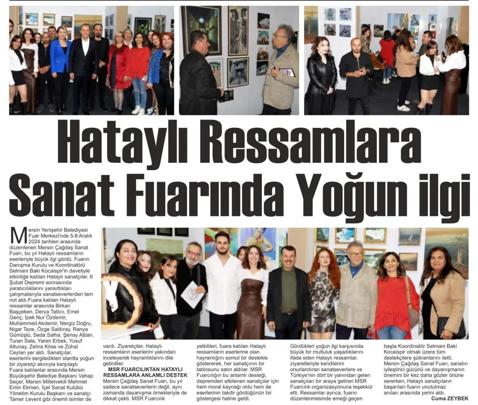HATAYLI RESSAMLARA SANAT FUARINDA YOĞUN İLGİ — gazete kupürü