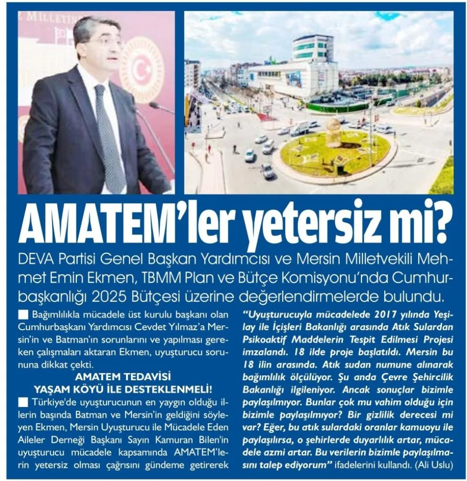 AMATEMLER YETERSİZ Mİ — gazete kupürü