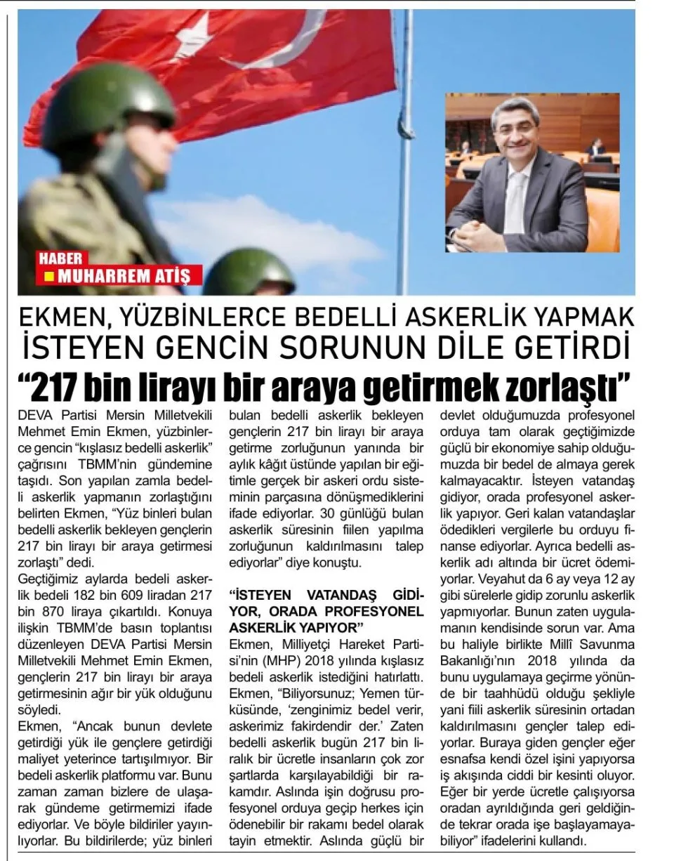 "217 BİN LİRAYI BİR ARAYA GETİRMEK ZORLAŞTI" — gazete kupürü