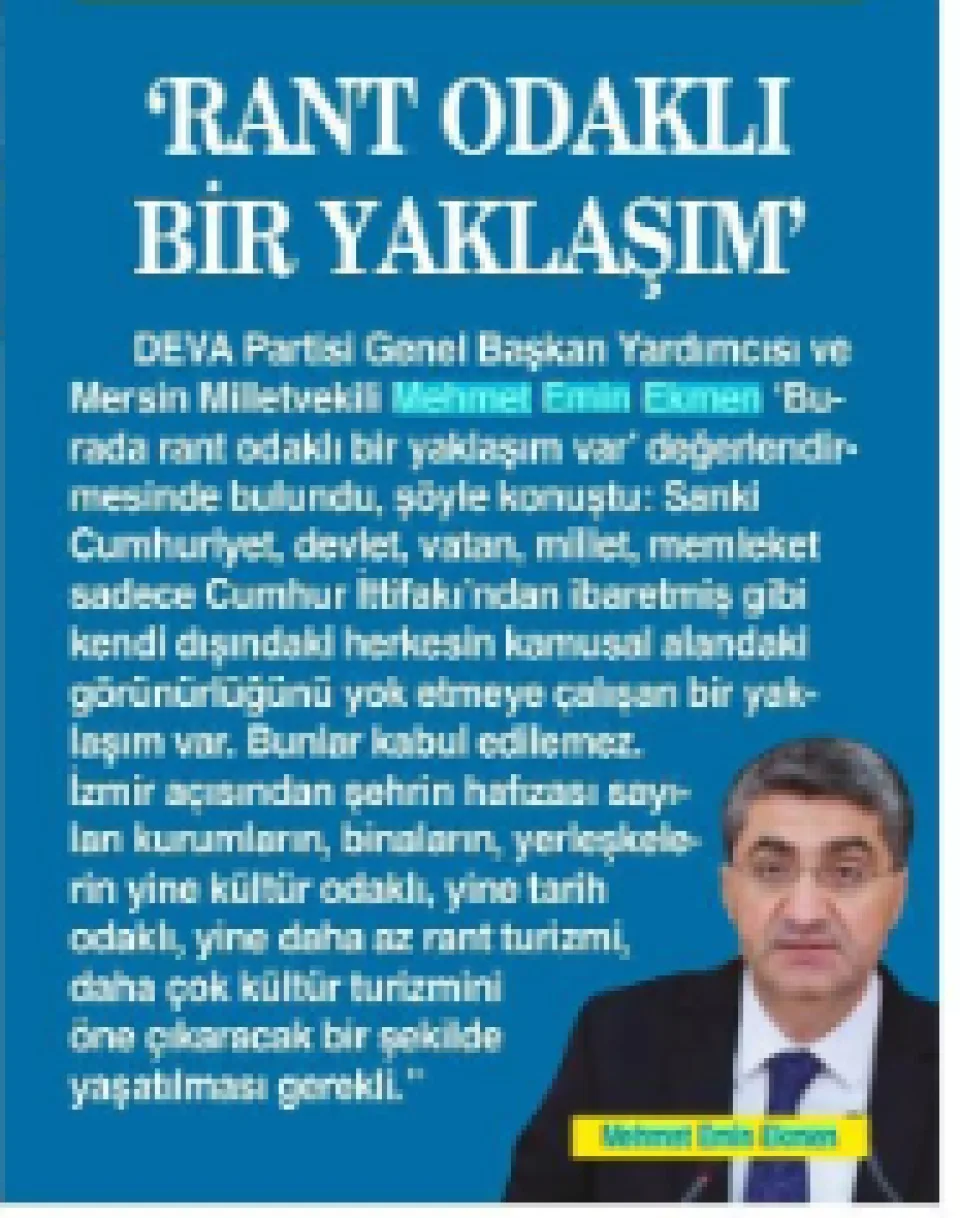''RANT ODAKLI BİR YAKLAŞIM'' — gazete kupürü