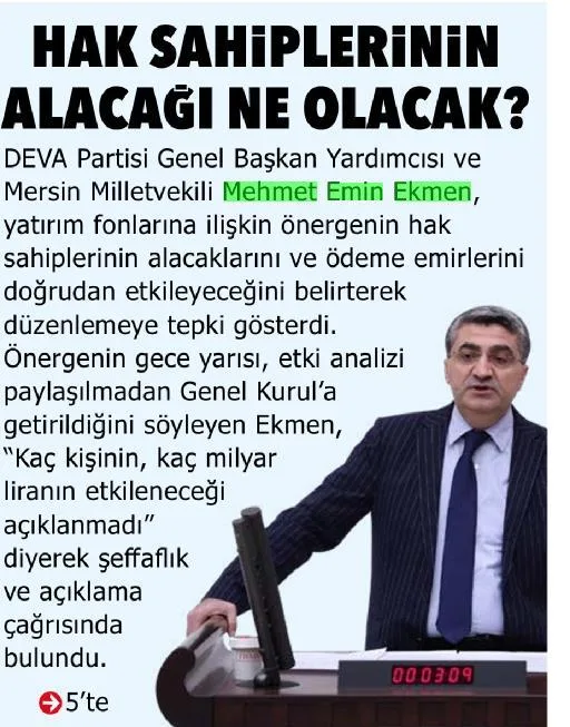 HAK SAHİPLERİNİN ALACAĞI NE OLACAK? — gazete kupürü