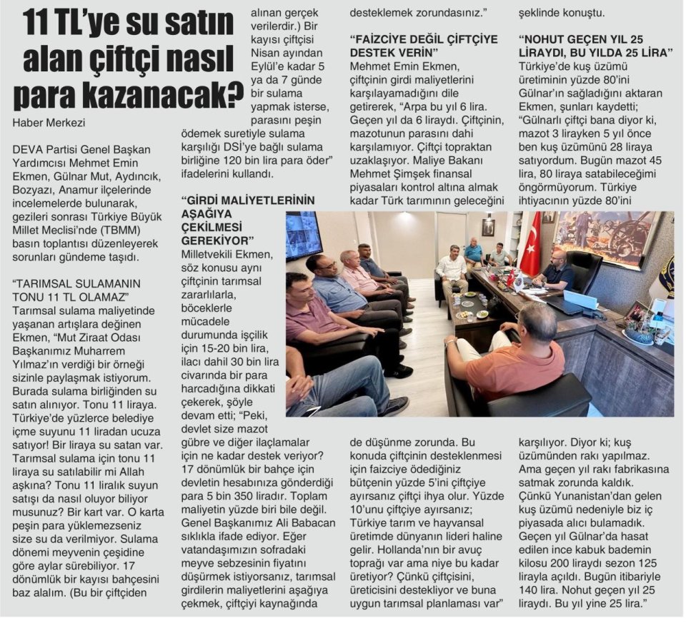 11 TL'YE SU SATIN ALAN ÇİFTÇİ NASIL PARA KAZANACAK?