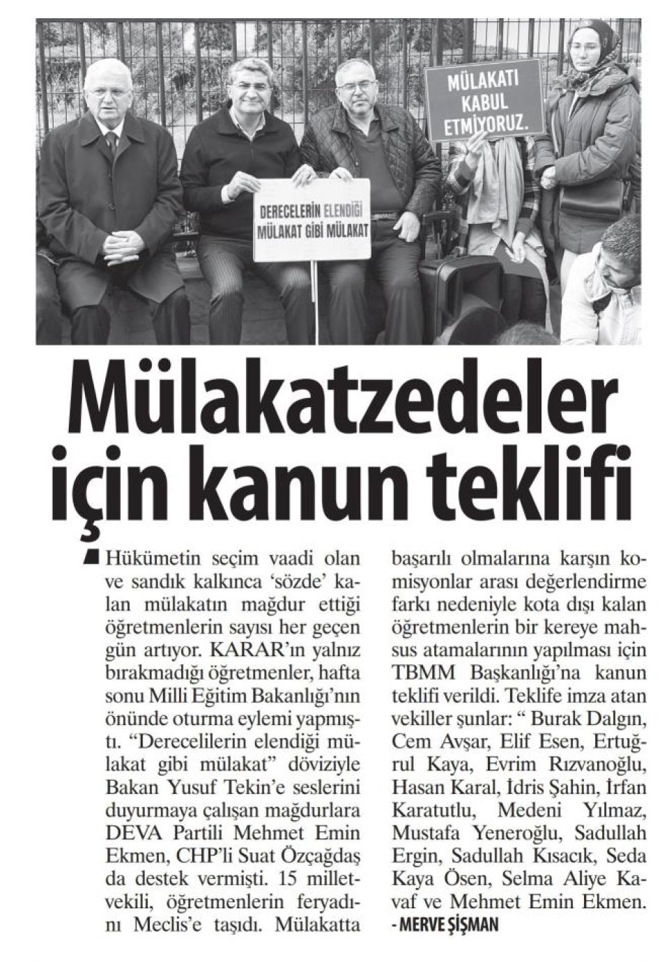 15 MİLLETVEKİLİNDEN MÜLAKAT MAĞDURLARI İÇİN KANUN TEKLİFİ