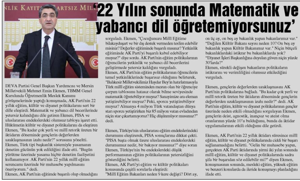 '22 YILIN SONUNDA MATEMATİK VE YABANCI DİL ÖĞRETEMİYORSUNUZ'