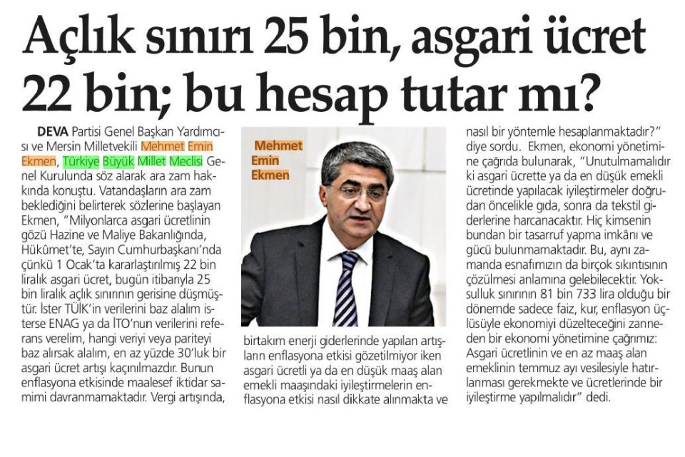 AÇLIK SININ 25 BİN, ASGARİ ÜCRET 22 BİN BU HESAP TUTAR MI?