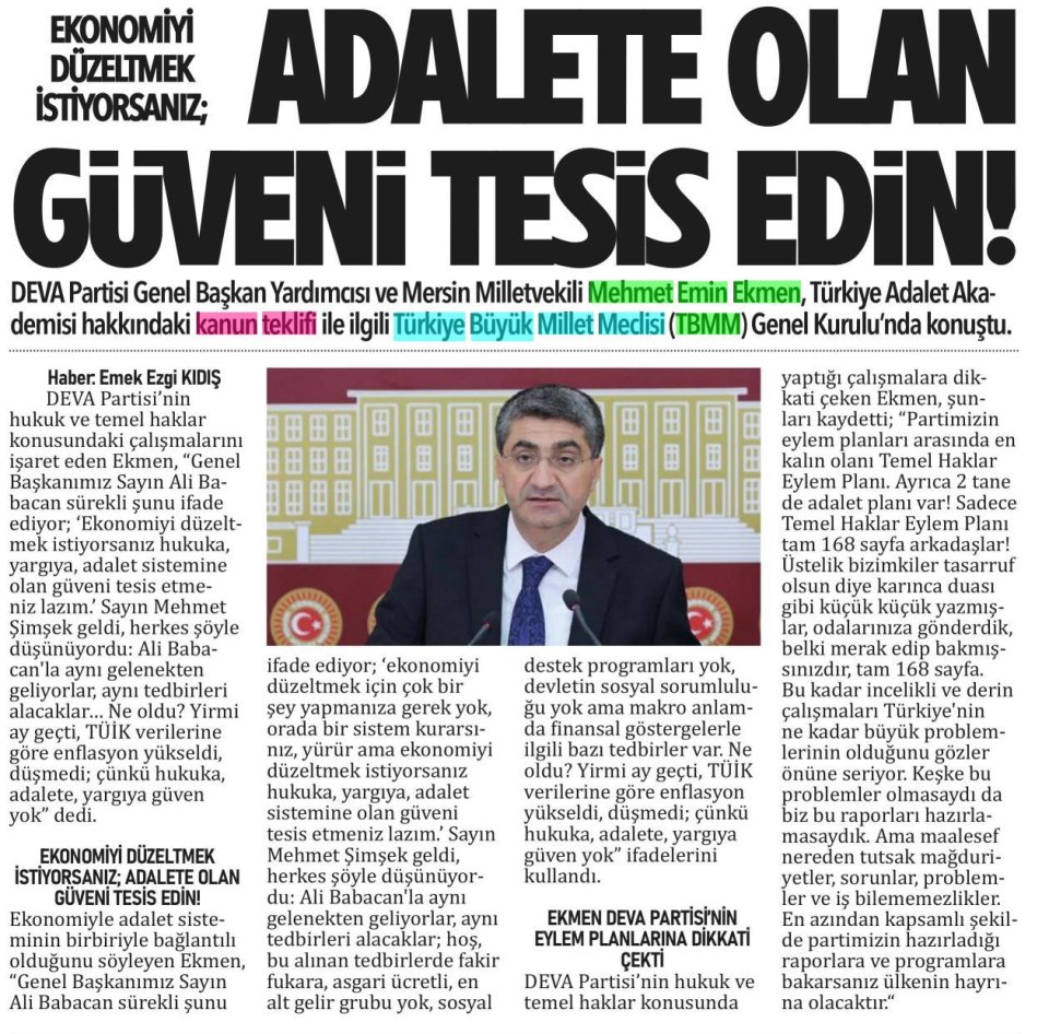 ADALETE OLAN GÜVENLİ TESİS EDİN!