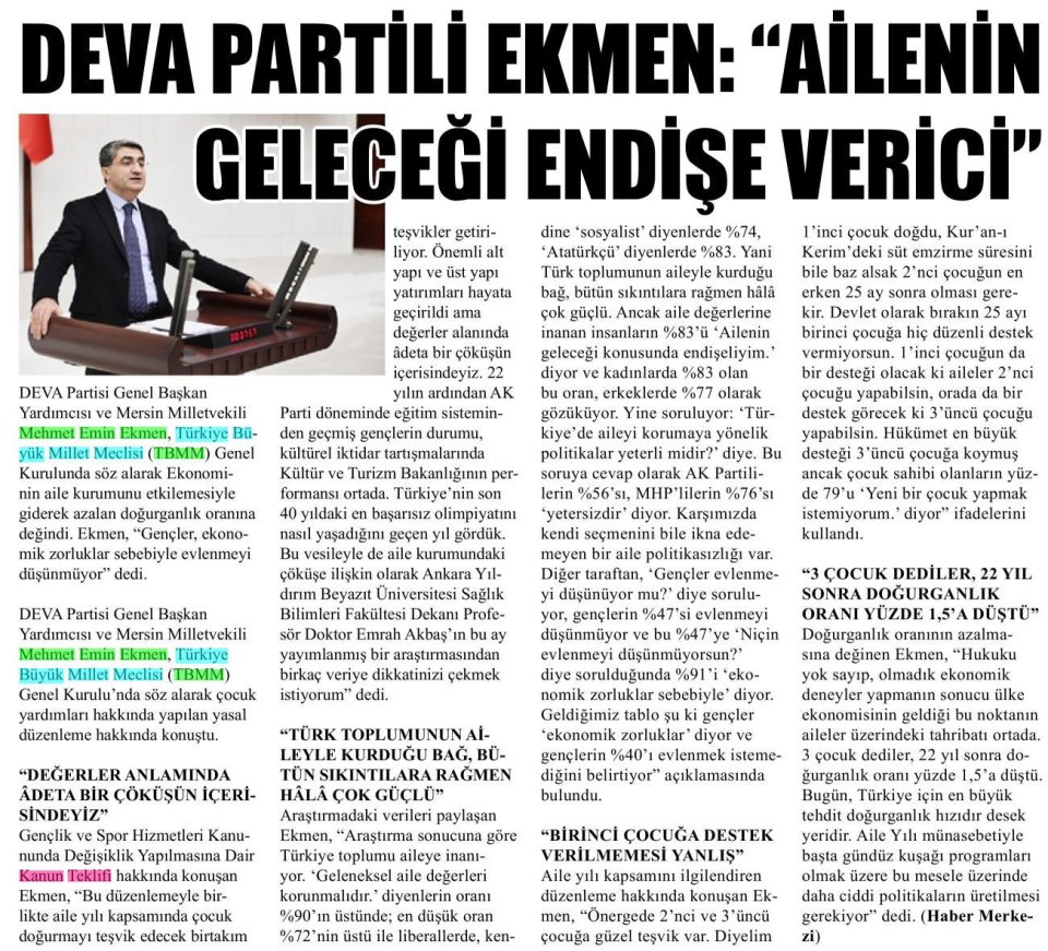 AİLENİN GELECEĞİ ENDİŞE VERİCİ