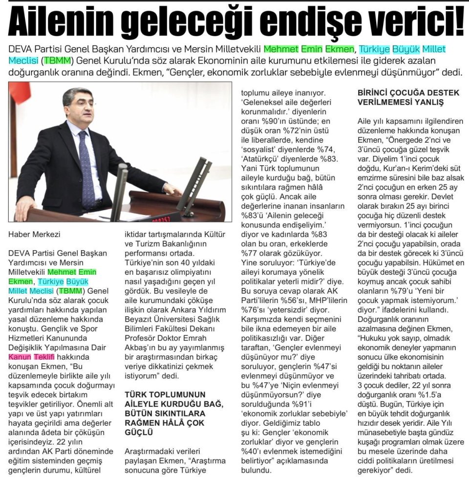 AİLENİN GELECEĞİ ENDİŞE VERİCİ!