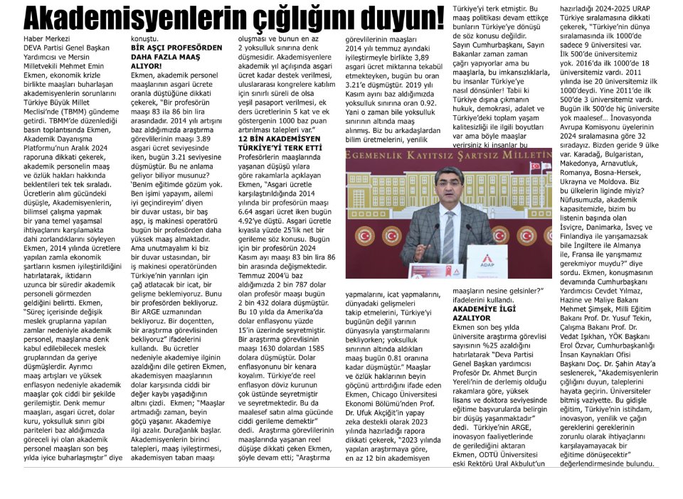 AKADEMİSYENLERİN ÇIĞLIĞINI DUYUN!