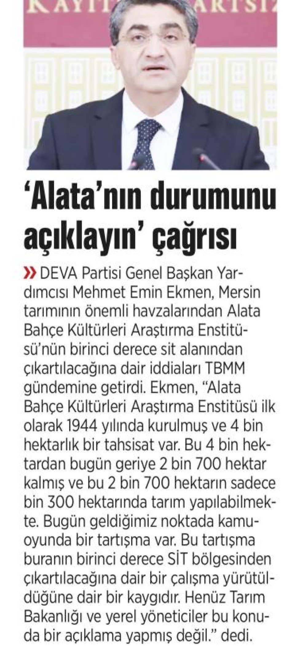 'ALATA'NIN DURUMUNU AÇIKLAYIN' ÇAĞRISI