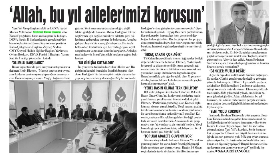 'ALLAH, BU YIL AİLELERİMİZİ KORUSUN'
