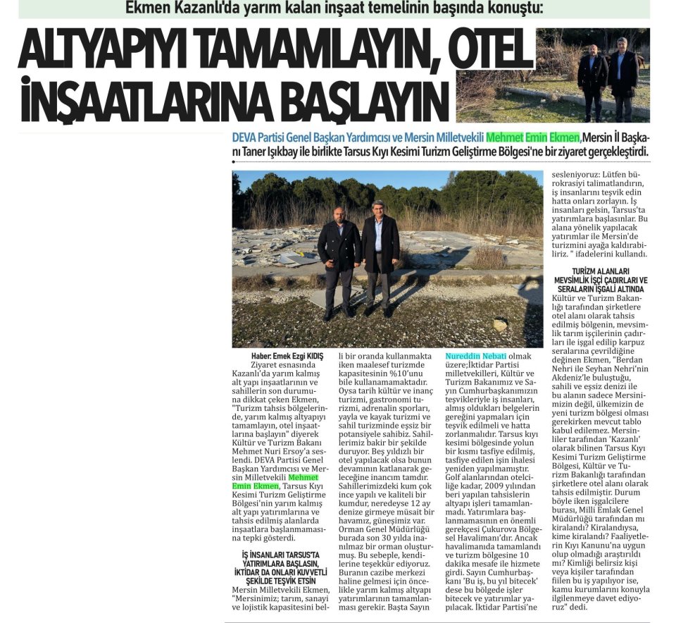 ALTYAPI TAMAMLAYIN OTEL İNŞAATLARINA BAŞLAYIN