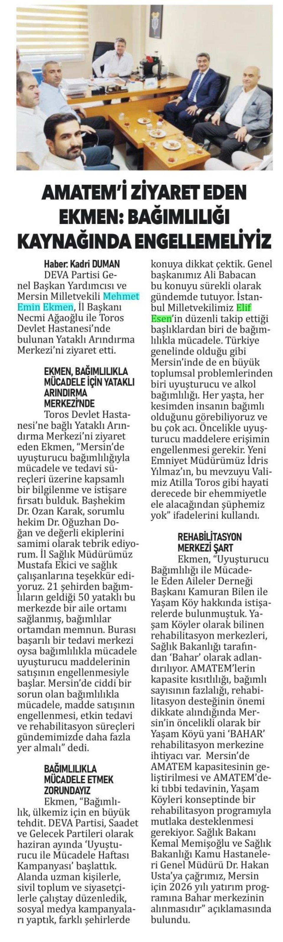 AMATEM'I ZİYARET EDEN EKMEN
