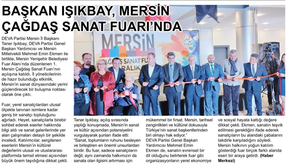 BAŞKAN IŞIKBAY, MERSİN ÇAĞDAŞ SANAT-FUARI'NDA