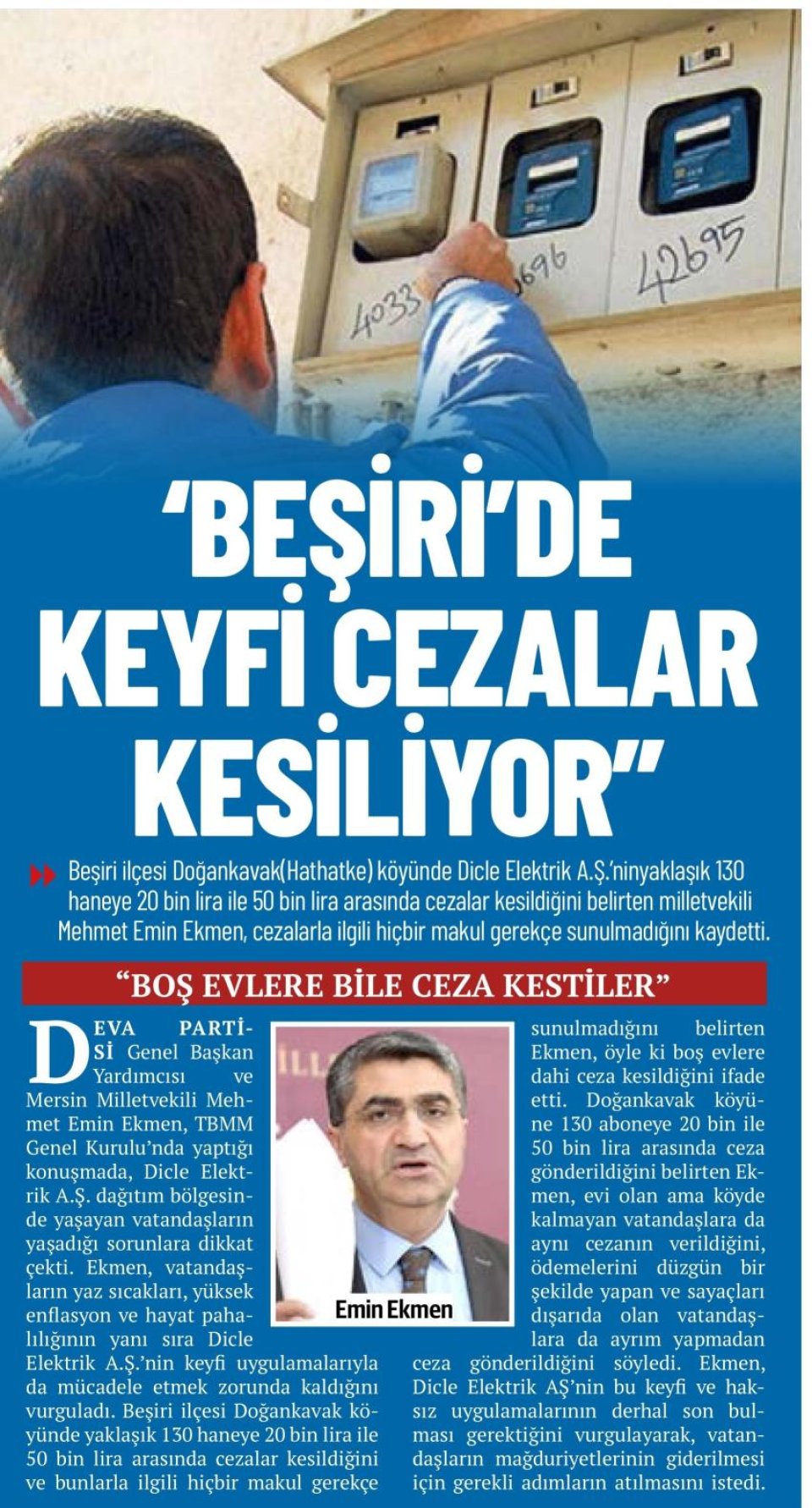 BEŞİRİDE KEYFİ CEZALAR KESİLİYOR