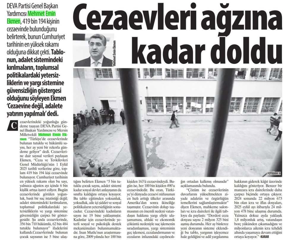 CEZAEVLERİ AĞZINA KADAR DOLDU