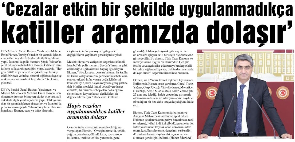 CEZALAR ETKİN UYGULANMADIKÇA SUÇLULAR ARAMIZDA DOLAŞIR