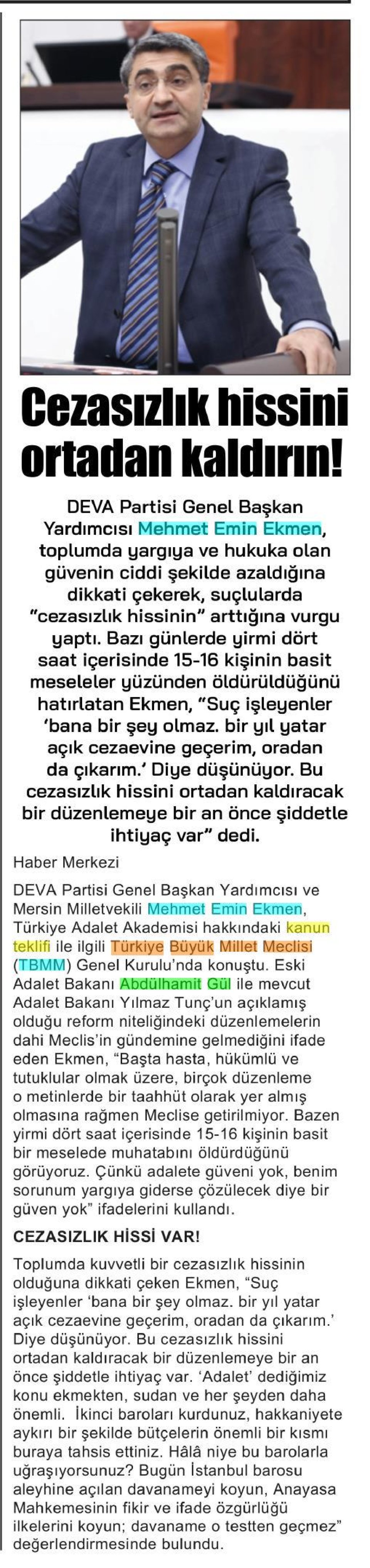CEZASIZLIK HİSSİNİ ORTADAN KALDIRIN!