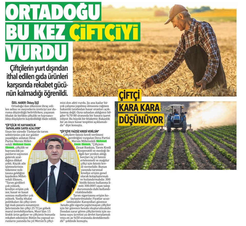 ÇİFTÇİ İTHALAT KURBANI