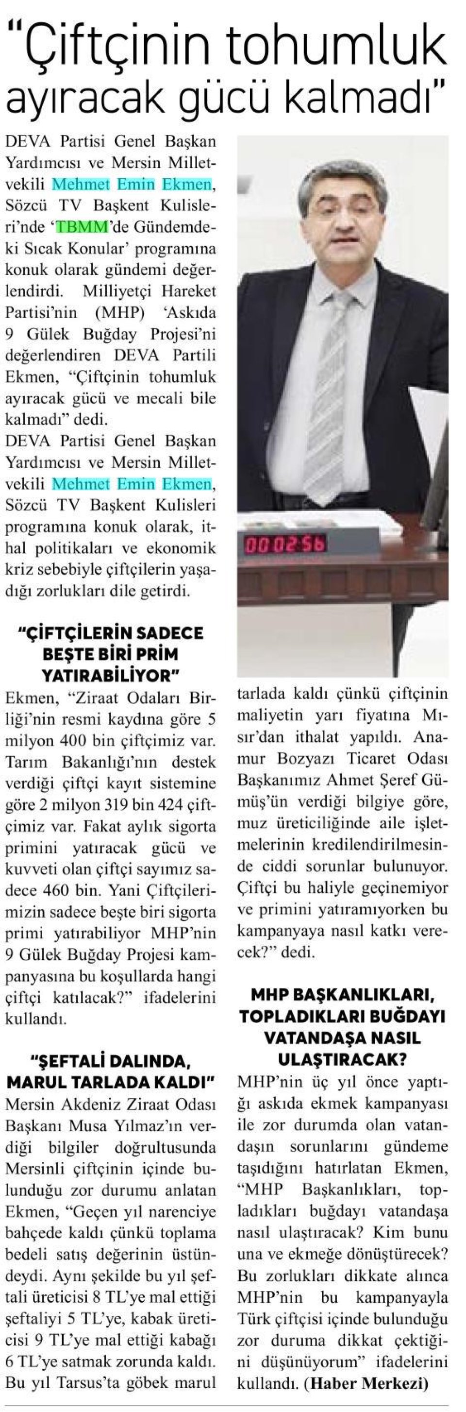  ÇİFTÇİNİN TOHUMLUK AYIRACAK GÜCÜ KALMADI
