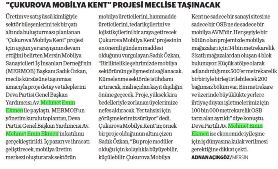'ÇUKUROVA MOBİLYA KENT