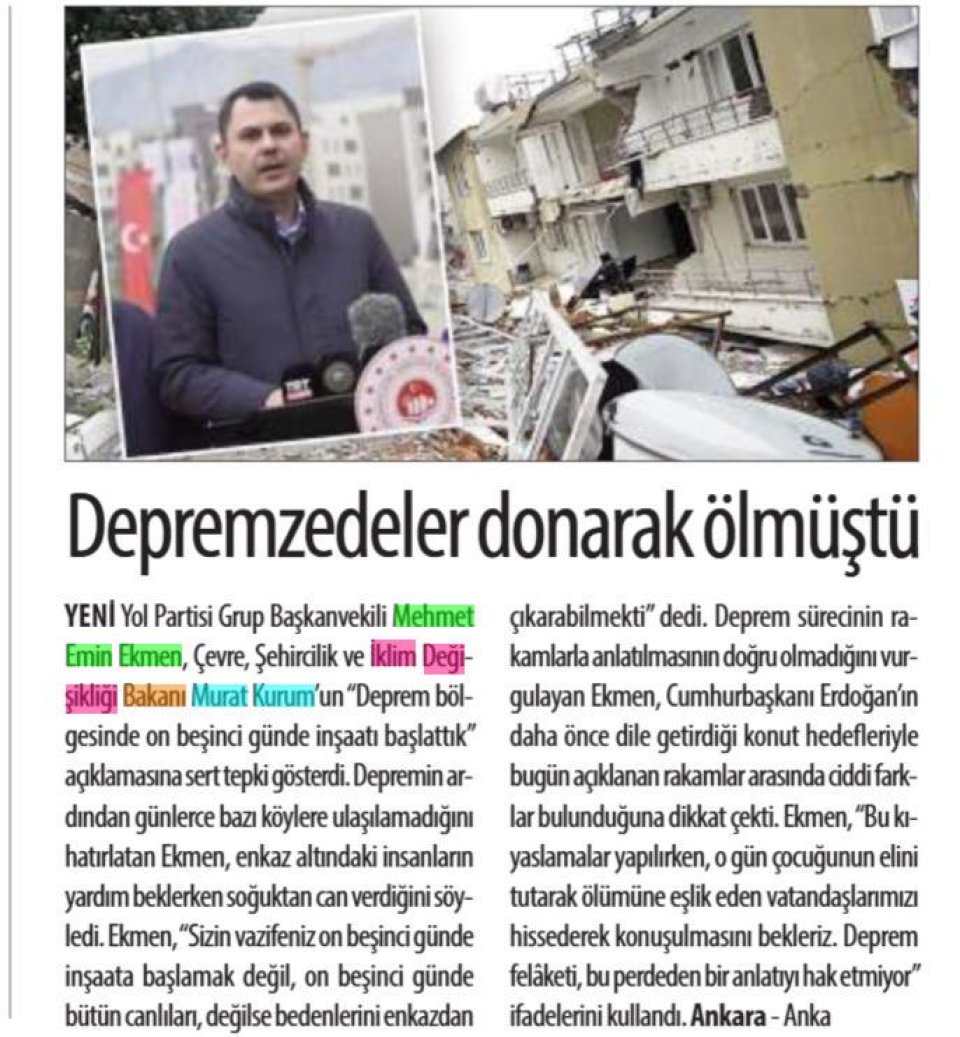DEPREMZEDELER DONARAK ÖLMÜŞTÜ