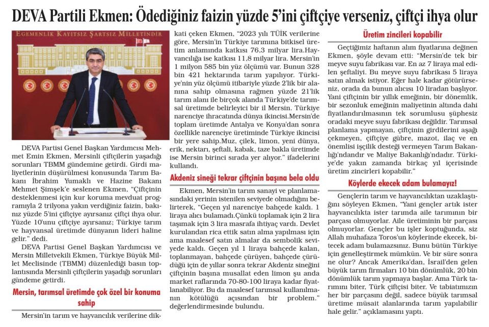 DEVA PARTİLİ EKMEN