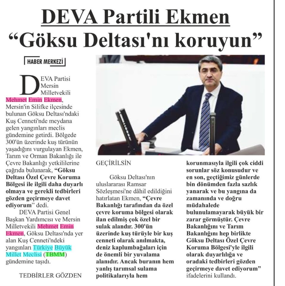 DEVA PARTİLİ EKMEN 