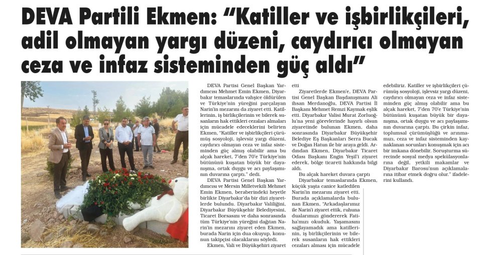 DEVA PARTİLİ EKMEN: 