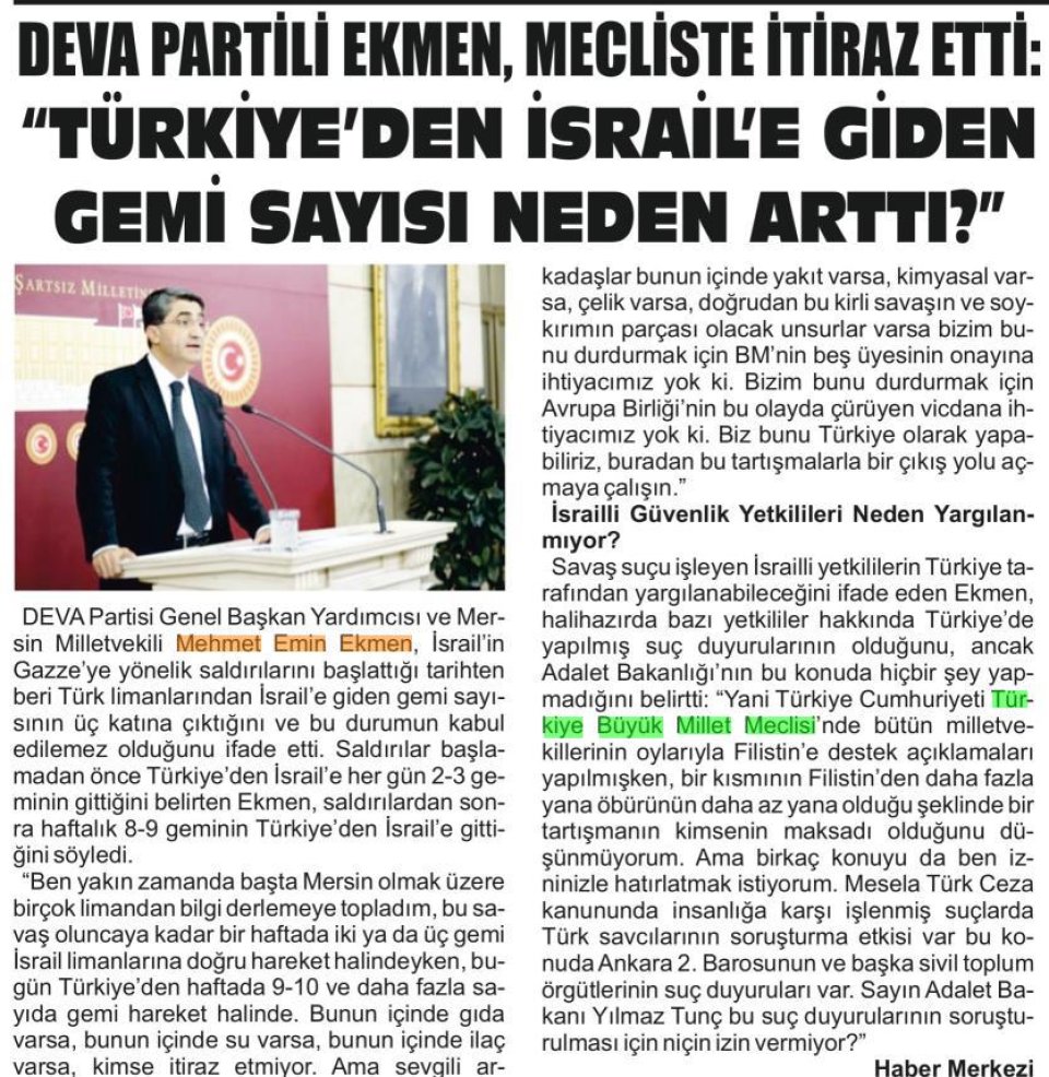 DEVA PARTİLİ EKMEN, MECLİSTE İTİRAZ ETTİ: 