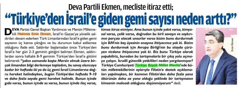 DEVA PARTİLİ EKMEN, MECLİSTE İTİRAZ ETTİ; 