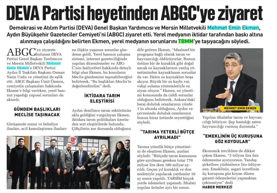 DEVA PARTİSİ HEYETİNDEN ABGC'YE ZİYARET