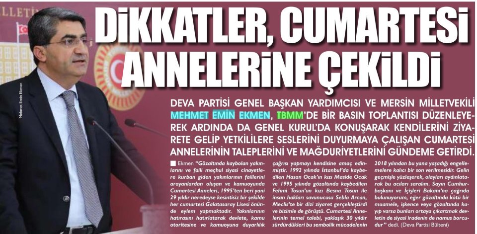 DİKKATLER, CUMARTESİ ANNELERİNE ÇEKİLDİ
