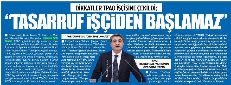 DİKKATLER TPAO İŞÇİSİNE ÇEKİLDİ