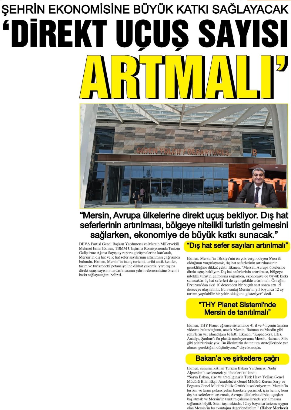 DİREKT UÇUŞ SAYISI ARTMALI