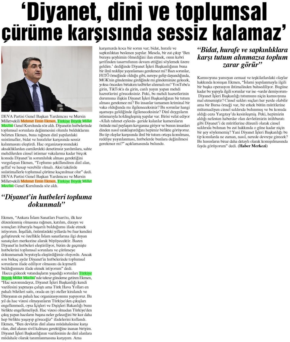 'DİYANET, DİNİ VE TOPLUMSAL CÜRÜME KARSISINDA SESSİZ KALAMAZ'