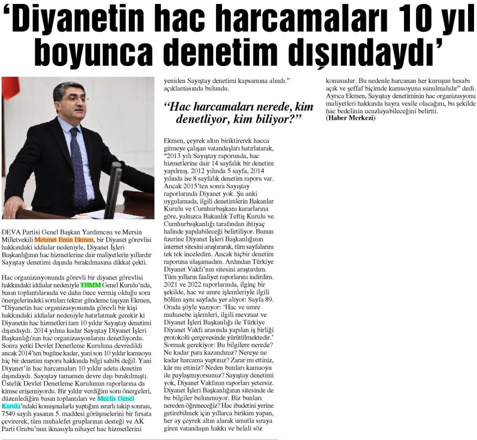 'DİYANETİN HAC HARCAMALARI 10 YIL BOYUNCA DENETİM DIŞINDAYDI