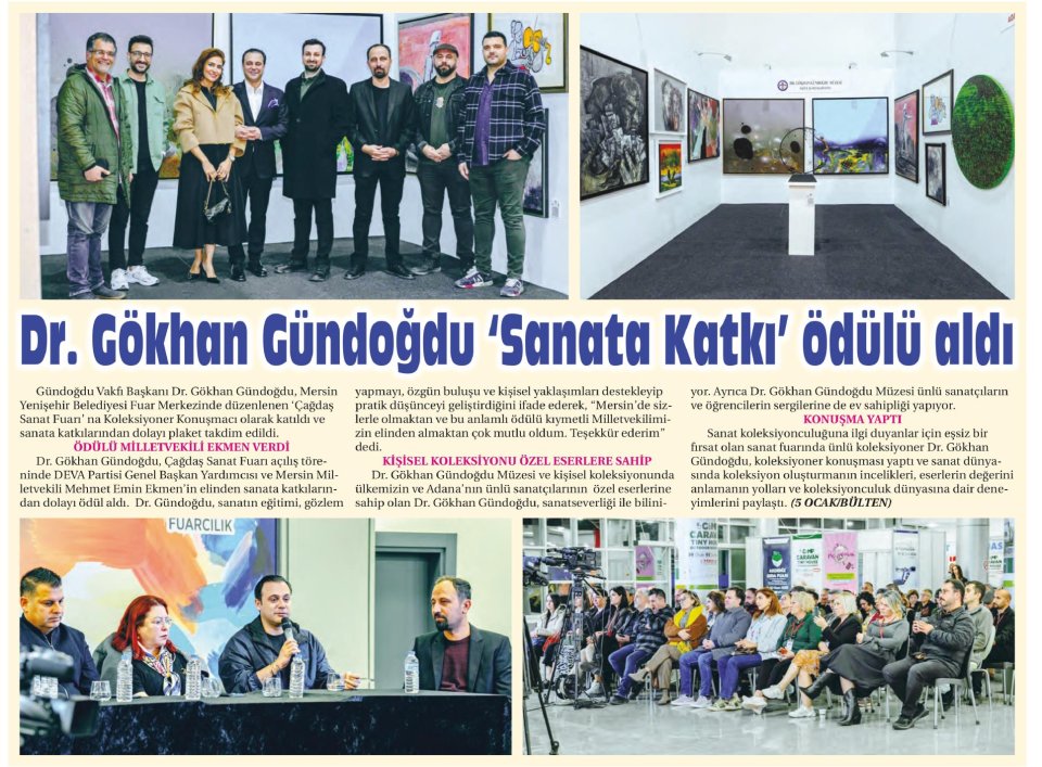 DR.GÖKHAN GÜNDOĞDU 'SANATA KATKI' ÖDÜLÜ ALDI