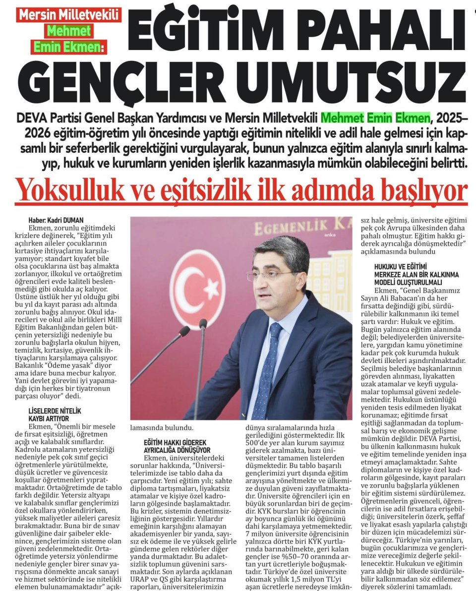 EĞİTİM PAHALI GENÇLER UMUTSUZ