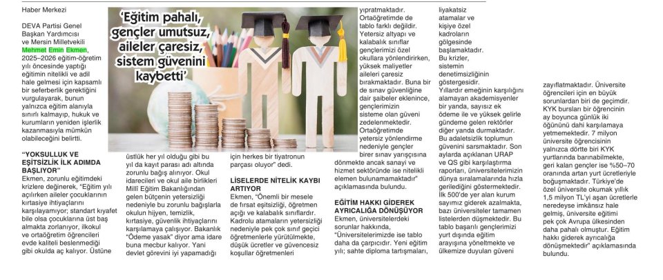 'EĞİTİM PAHALI, GENÇLER UMUTSUZ, I » AİLELER ÇARESİZ, SİSTEM GÜVENİNİ KAYBETTİ