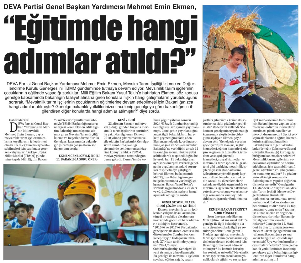 ''EĞİTİMDE HANGİ ADIMLAR ATILDI ?''
