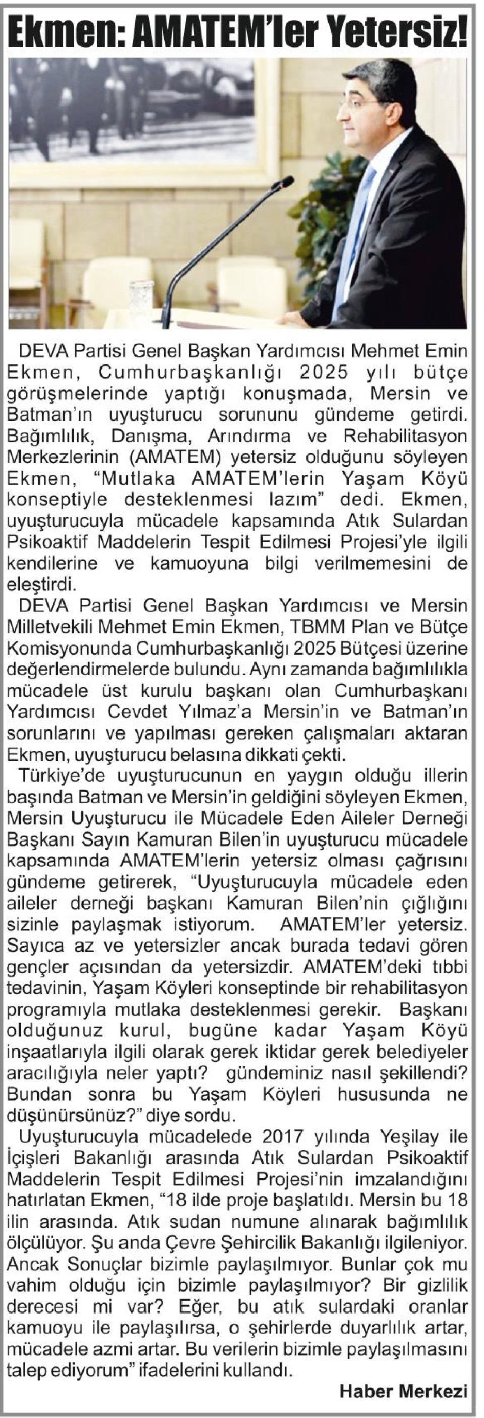 EKMEN'.ANATEM'LER YETERSİZ