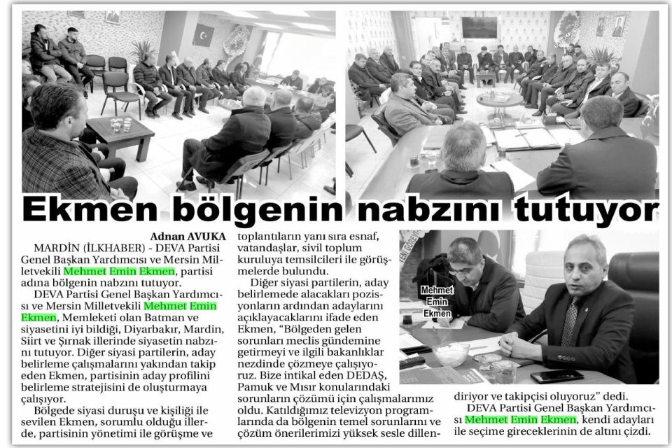 EKMEN BÖLGENİN'NABZINI TUTUYOR