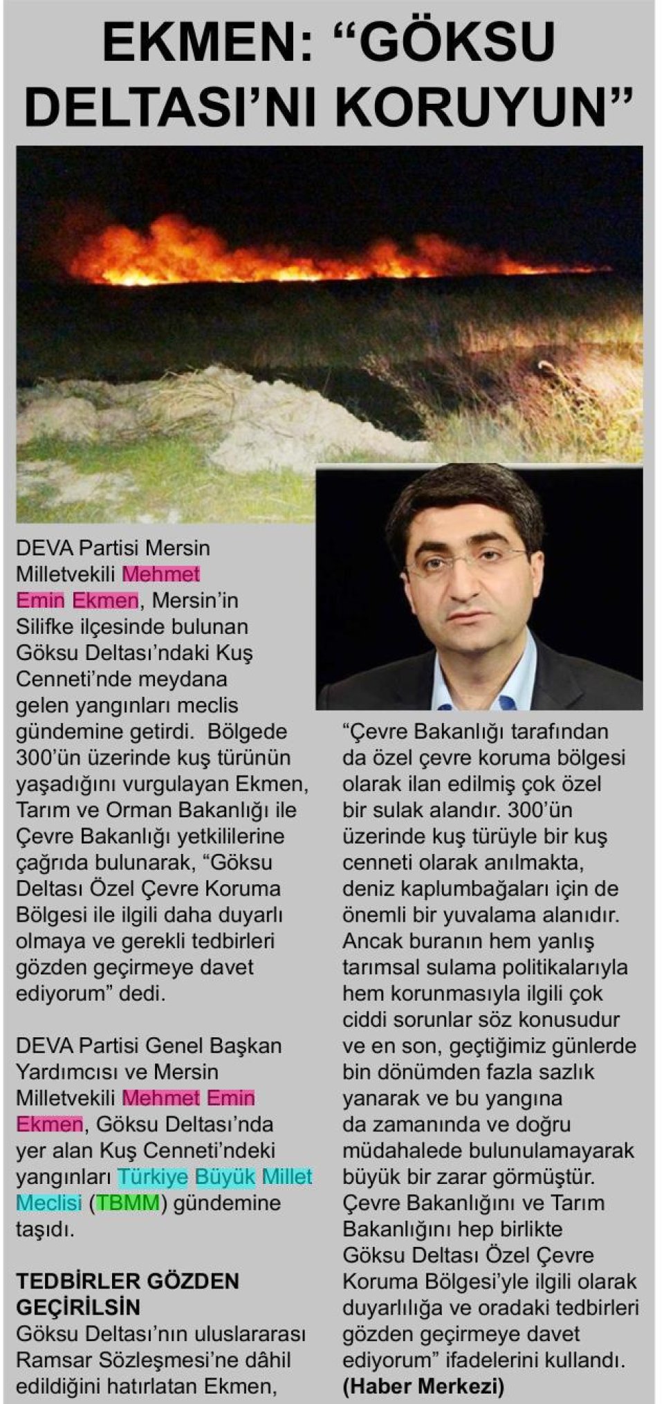 EKMEN: GÖKSU DELTASI'NI KORUYUN