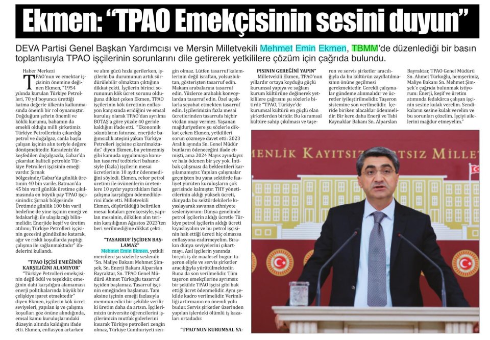 EKMEN: TPAO EMEKÇİSİNİN SESİNİ DUYUN