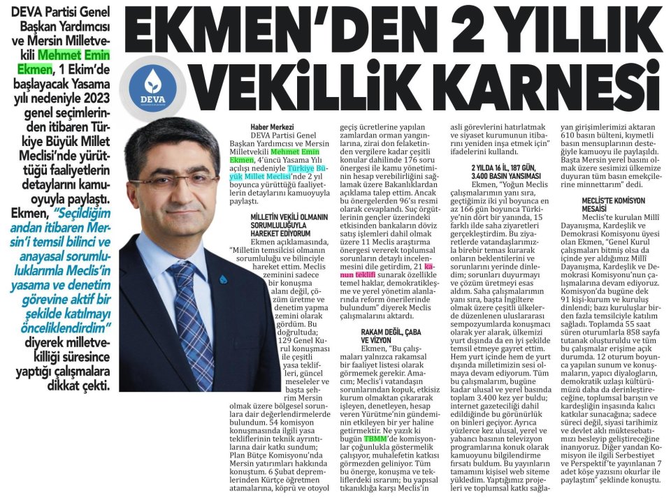 EKMENDEN 2 YILLIK VEKİLLİK KARNESİ
